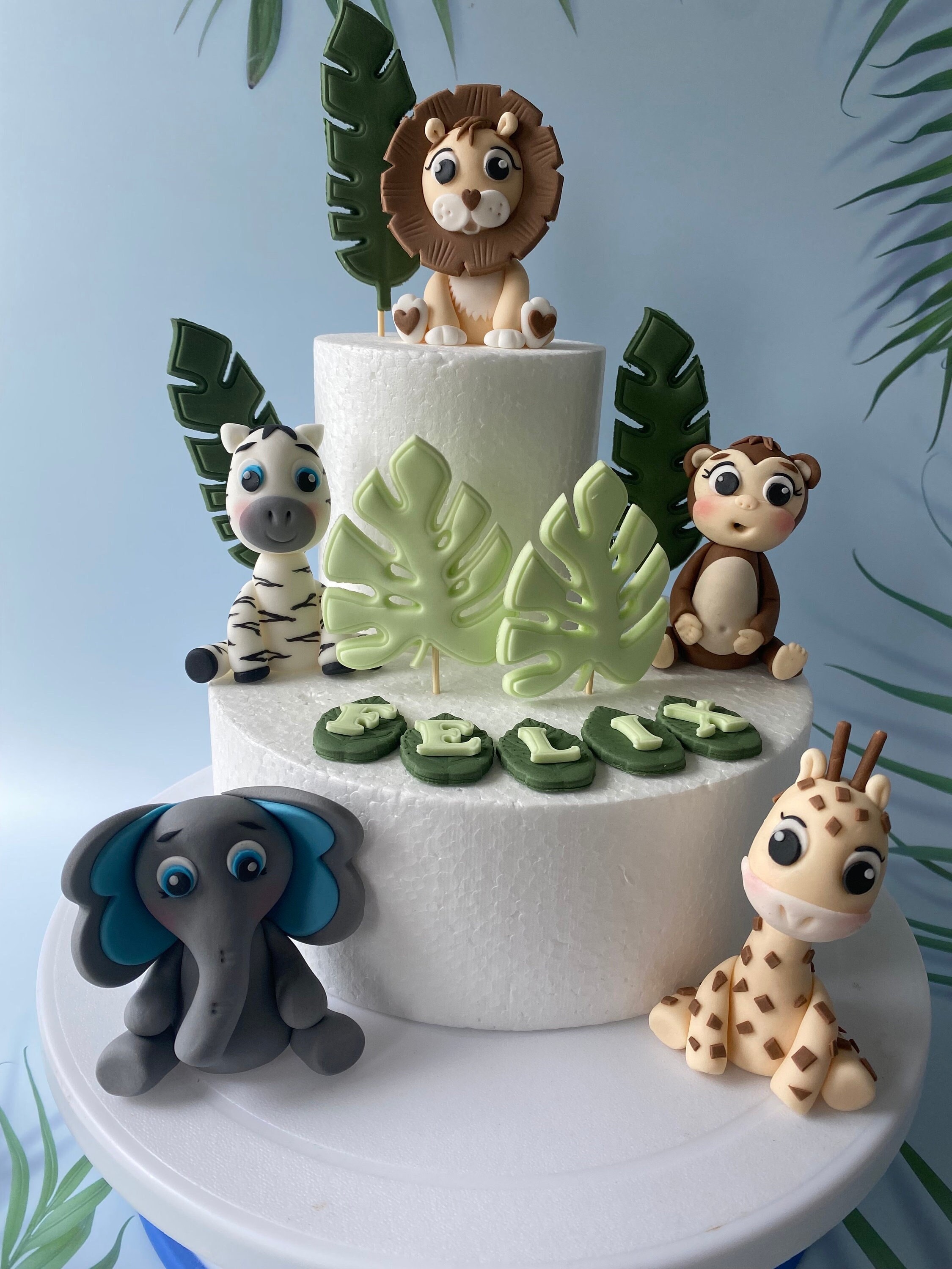 JeVenis Décoration De Gâteau Aniaux Jungle Décoration De Gâteau Aniaux Cupcake Topper Aniaux
