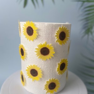Toppers di cialda commestibili a forma di girasoli pretagliati - decorazioni per torte/cupcake