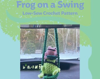 Low-Sew Frog on a Swing Crochet PATTERN: Beginner-Friendly (Digital PDF)