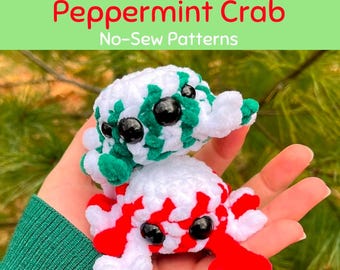 No-Sew Peppermint Spider & Crab Crochet PATTERN (Digital PDF)
