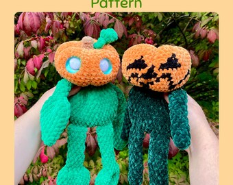 Low-Sew Pumpkinhead Snuggler Crochet PATTERN (Digital PDF)