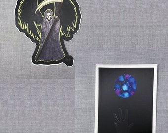Hand-Drawn Vinyl Stickers: Laptop, Water Bottle Decal