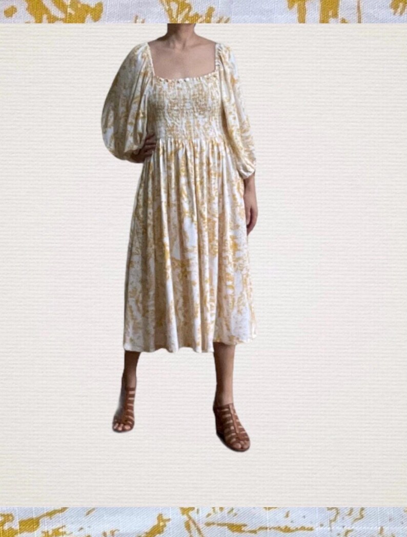 Toile Dress or Leather Bags Yellow Toile