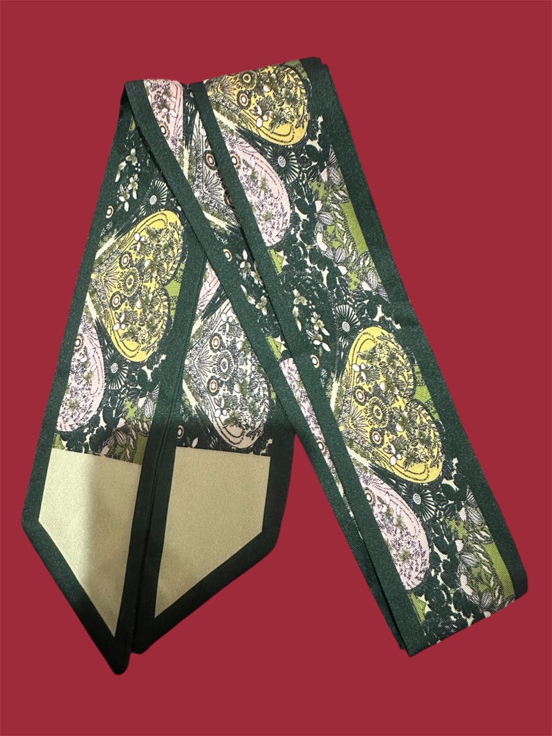 Toile Dress or Leather Bags green thin scarf