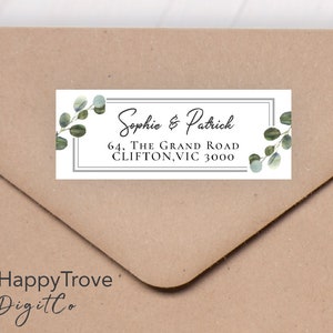 Eucalyputs return address label, editable digital instant download, template, wedding G1