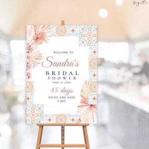 Boho Marocchino Bridal Shower Poster, download immediato digitale modificabile, modello A1 A2 24"x36" 18"x24", matrimonio, addio al nubilato BH2