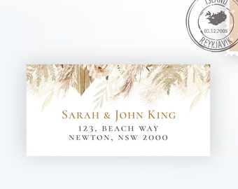 AURORA Boho address label, editable digital instant download, template, wedding