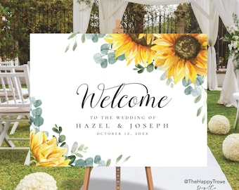 Sunflower Wedding Welcome Sign Template (Digital Download) SU1