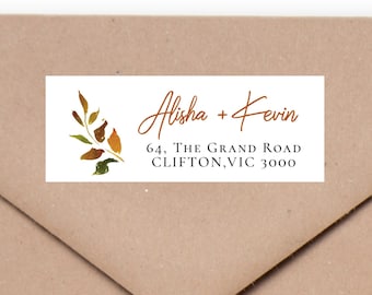 AMBER Fall in Love return address label, editable digital instant download, template, wedding