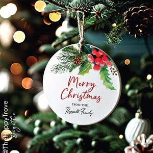Personalized Christmas Stickers: Elegant Round Gift Labels (Digital Download)