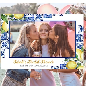 Mediterrane Zitrone Brautparty Fotostand Rahmen (digitaler Download) L2