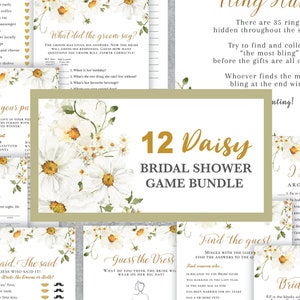 Pacchetto di giochi DAISY Bridal Shower, Set, download immediato modificabile, download digitale, modello, elettronico