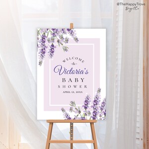 Lavender Baby Shower Poster: Editable Template (Digital Download) PU1
