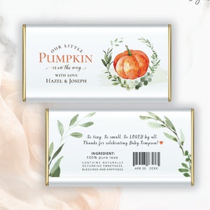 Pumpkin Baby Shower Chocolate Bar Wrapper: Aldi, Hershey (Digital Download)