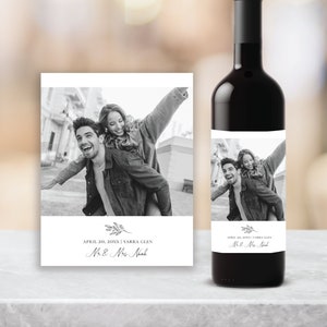 ALBA Minimalist Wine label,  wedding, bridal shower, editable instant download, digital download, template