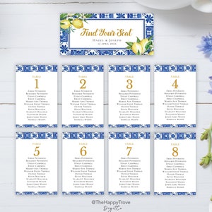 Plan rozmieszczenia gości weselnych Blue Tile Lemon (do pobrania w wersji cyfrowej) L2