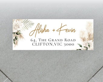 AURORA Boho return address label, editable digital instant download, template, wedding