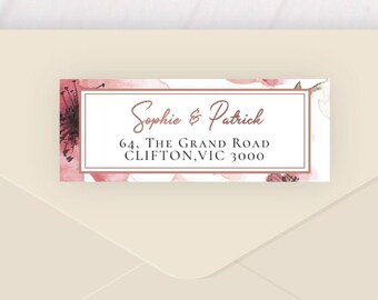 Cherry Blossom return address label, editable digital instant download, template, wedding CB