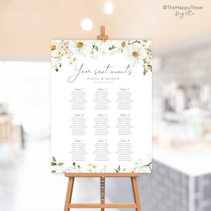 DAISY Seating Chart Sign, poster bewerkbare digitale instant download, sjabloon A1 A2 24 "x 36" 18" x 24"