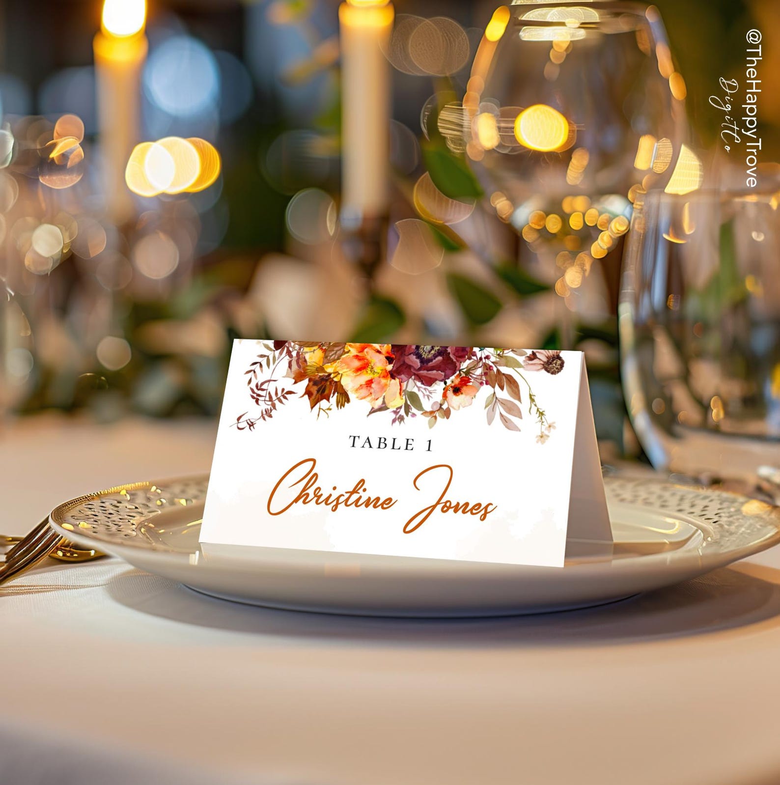 White Place Card Holder