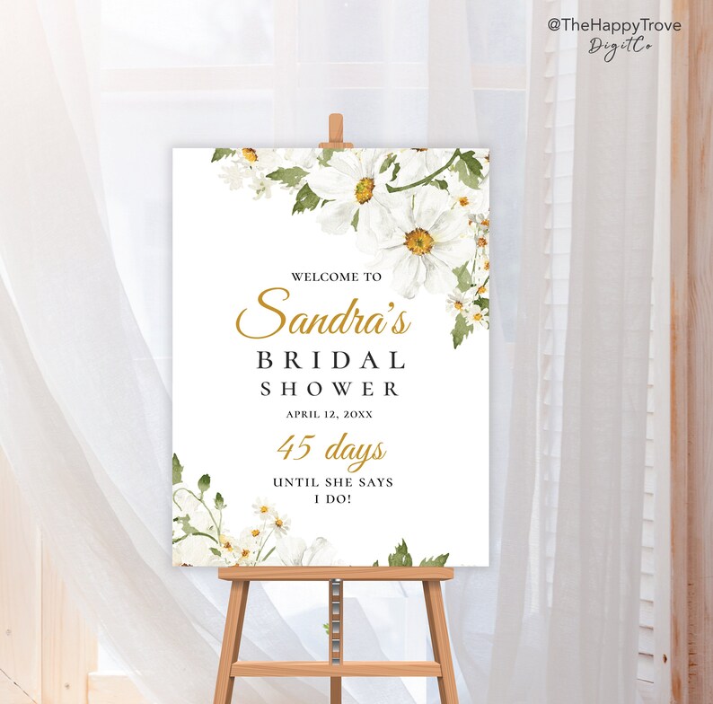DAISY Bridal Shower Poster Editable Digital Instant Download Etsy