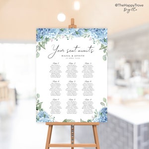 SINI Seating Chart Sign, poster editable digital instant download,  template A1 A2 24"x36" 18"x24"