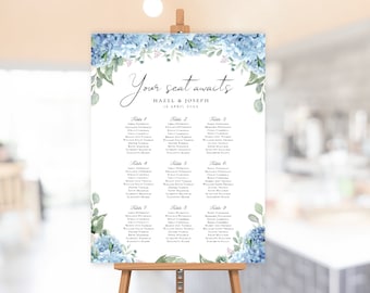 SINI Seating Chart Sign, poster editable digital instant download,  template A1 A2 24&quot;x36&quot; 18&quot;x24&quot;