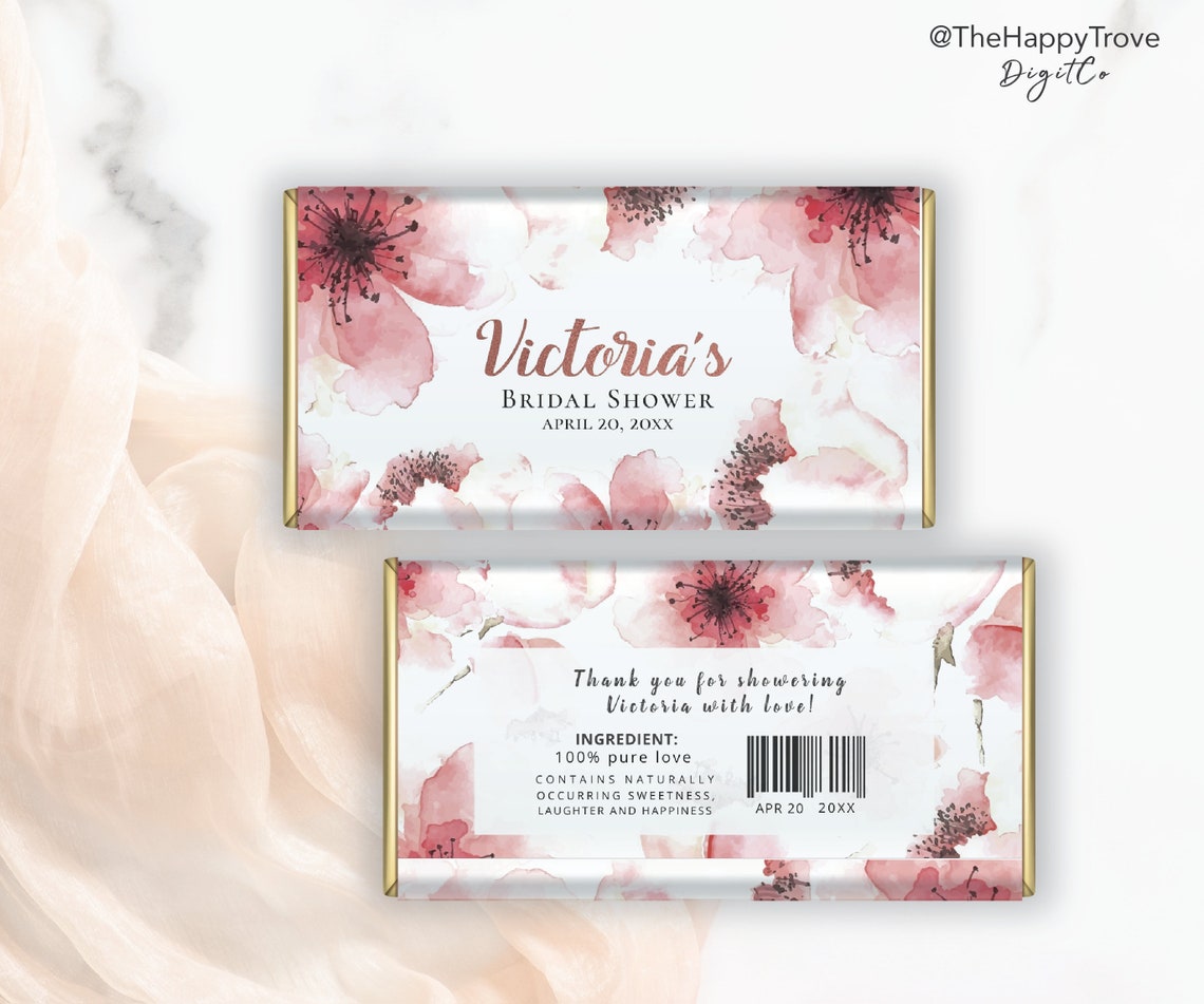Cherry Blossom Themed Chocolate Bar Wrapper Aldi 40g Hershey Etsy Hong Kong