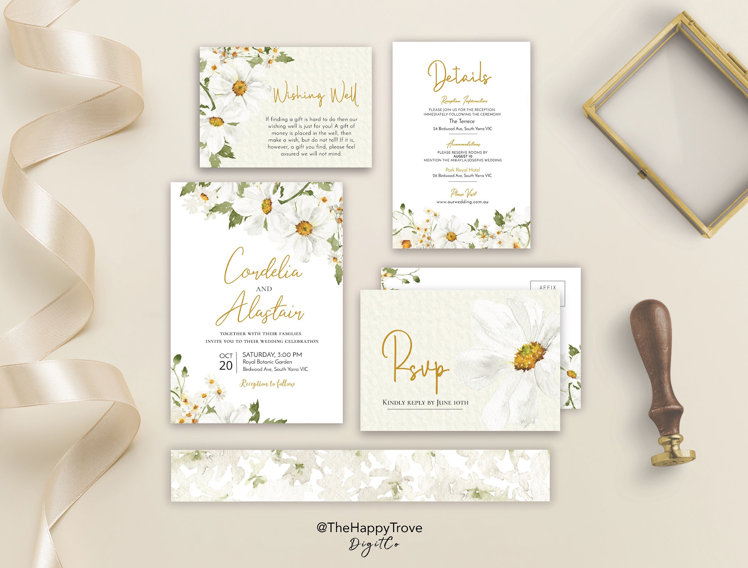 DAISY Printable Wedding Invitation Set Editable Instant - Etsy