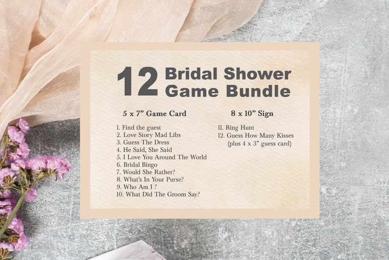 digital download electronic P1 template 12 Protea Bridal Shower Game Bundle Set editable instant download