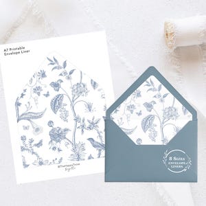 Forro de sobre chinoiserie azul: Jardín de toile francés (descarga digital) VICTORIA