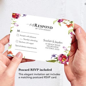 Maximalist Colorful Floral Wedding Invitation Set: Vibrant Garden Design (Digital Download) ELINA image 3