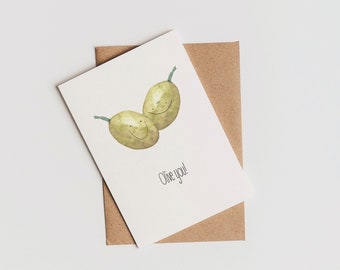 Valentinstag Postkarte l Grusskarte | Olive you | lustig