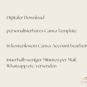 Digitale Einladung Erster Geburtstag minimalistische E-Card personalisierbar per Whatsapp versenden Canva Template Bild 3