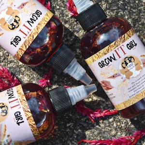 Number 1 SELLER! Grow IT Girl! Growth Serum. Check description box to see how to BOOST your oil. Alopecia,Rose Petals, Fenugreek seeds, amla