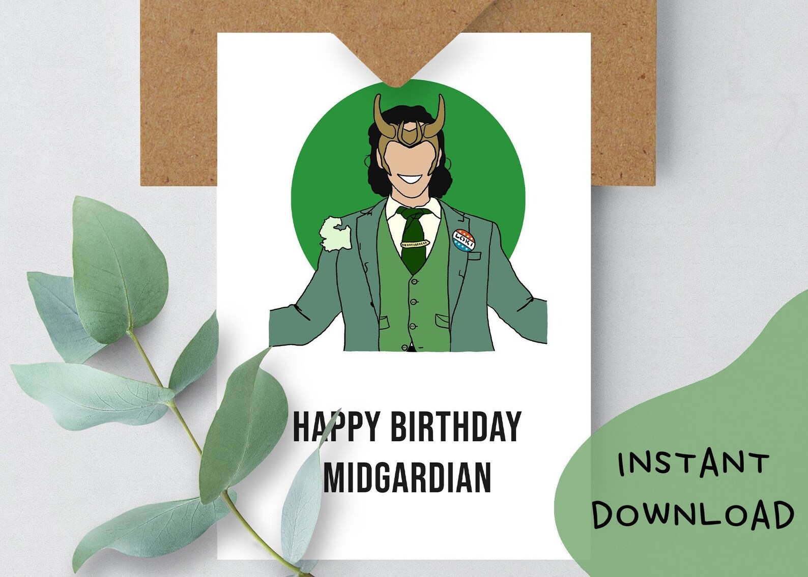 Printable Loki Birthday Card Instant Download Etsy