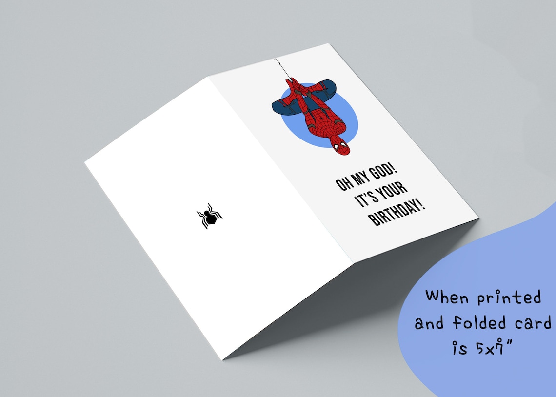 Printable Spiderman Birthday Card | Instant Download - Etsy Canada