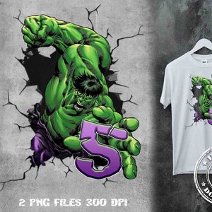 5th birthday boy | Instant download PNG | T-shirt Sublimation Digital File Download | Hulk Birthday Shirt Iron On Transfer