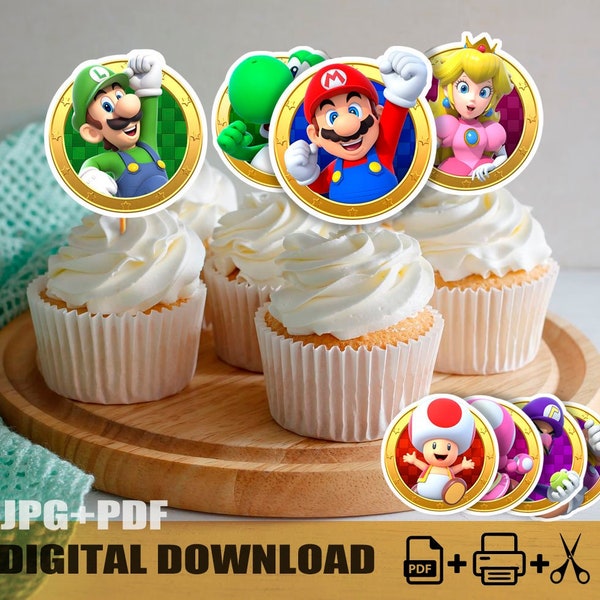 INSTANT Cupcake Toppers | Instant DIGITAL Download | different character | printables