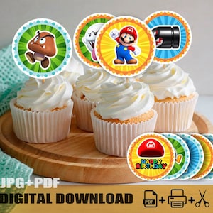INSTANT Cupcake Toppers | Instant DIGITAL Download | different character | printables
