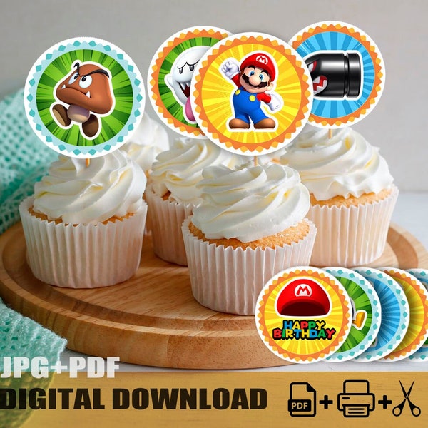 INSTANT Cupcake Toppers | Sofortiger DIGITALER Download | anderer Charakter | Printables