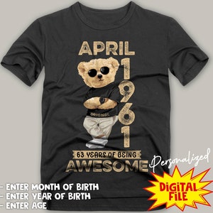 Gepersonaliseerde verjaardag man Png, Verjaardag man Png, Custom Years Of Being Awesome Png Digitaal T-shirt ontwerp sublimatie ontwerp