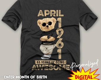 Personalized birthday man Png, Birthday man  Png, Custom Years Of Being Awesome Png Digital T-shirt design sublimation design