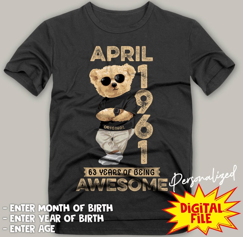 Personalized birthday man Png, Birthday man Png, Custom Years Of Being Awesome Png Digital T-shirt design sublimation design image 1