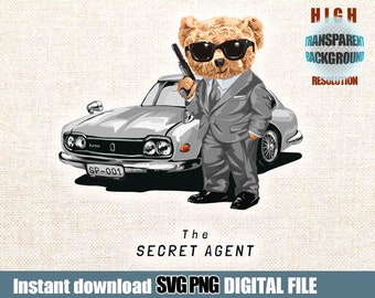 Cool björn SVG PNG | DTG-utskrift | Direkt nedladdning | Nedladdning av digital fil för sublimering av t-shirt