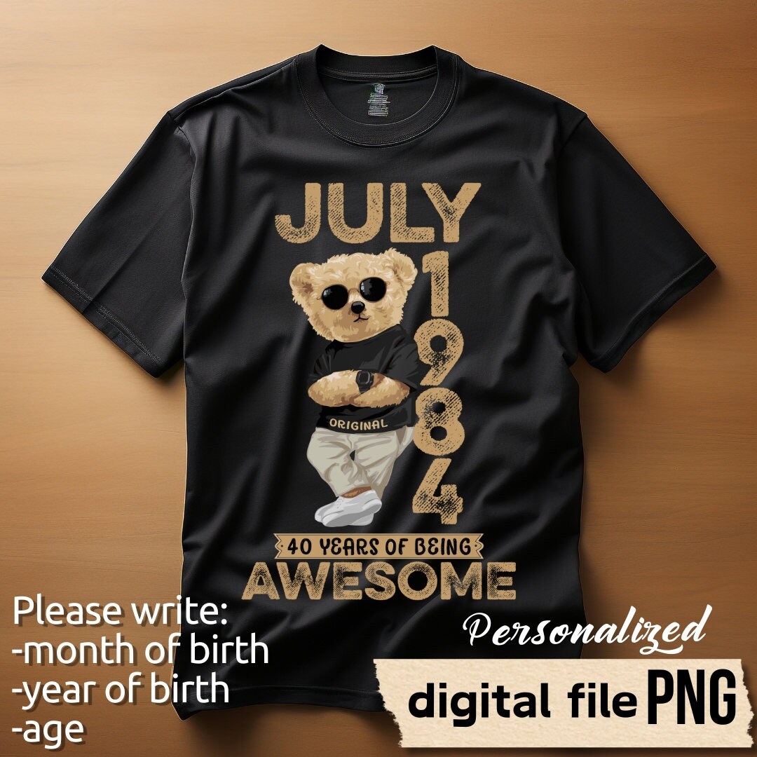 Personalized birthday man Png, Birthday man  Png, Custom Years Of Being Awesome Png Digital T-shirt design sublimation design