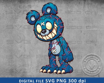 Zombiebjörn SVG PNG | DTG-utskrift | Direkt nedladdning | Digital nedladdning av sublimerad t-shirt