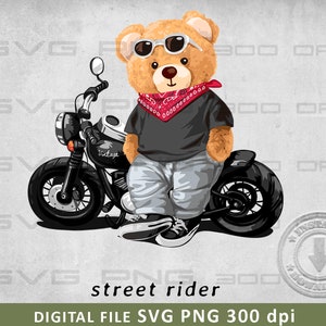 Cool bear SVG PNG | DTG Printing | Instant download | T-shirt Sublimation Digital File Download
