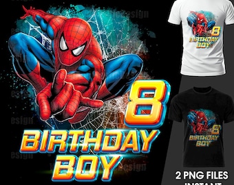 Diseño PNG de Spiderman para niño de 8 años (Descarga digital)