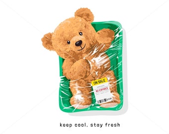 teddy bear in the package SVG PNG | DTG Printing | Instant download | T-shirt Sublimation Digital File Download